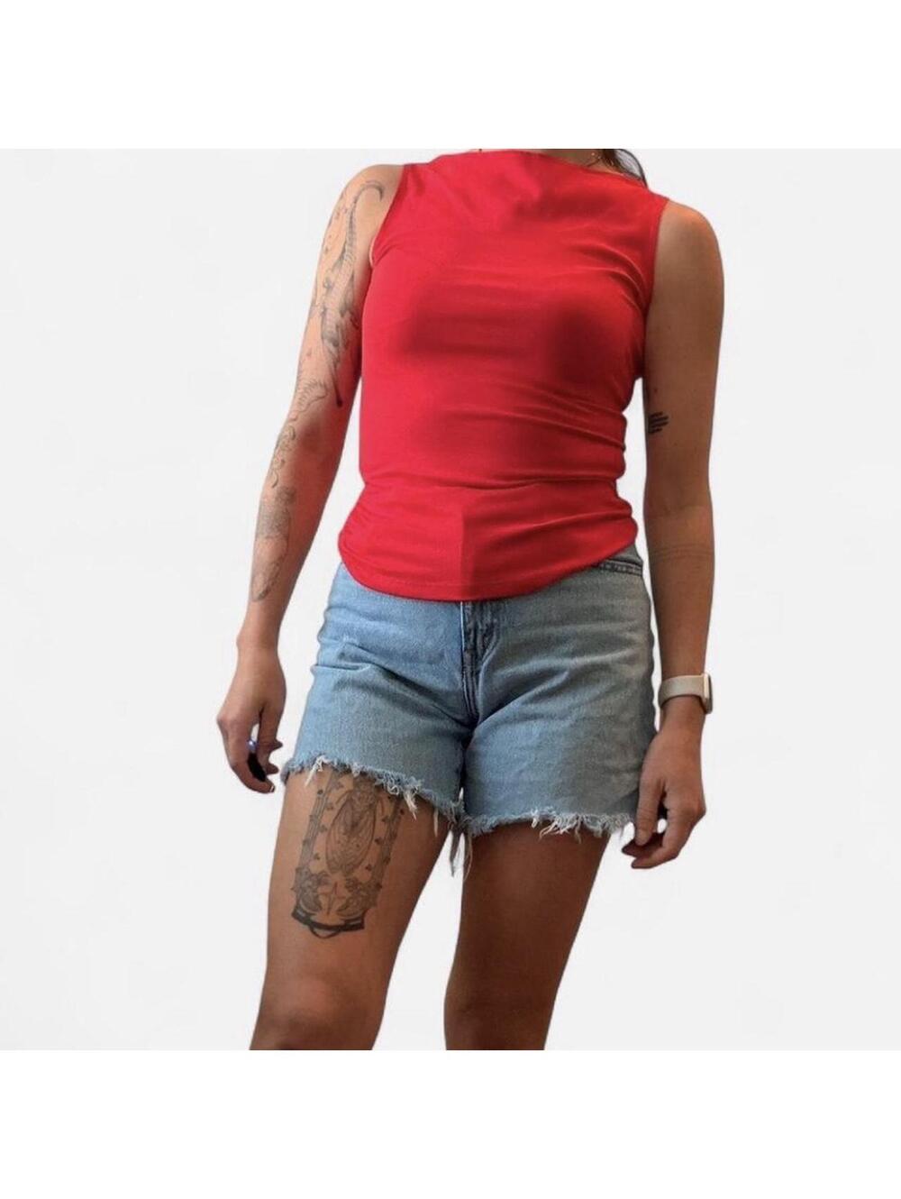 Women's Red and Pink Vests-tanks-cami
